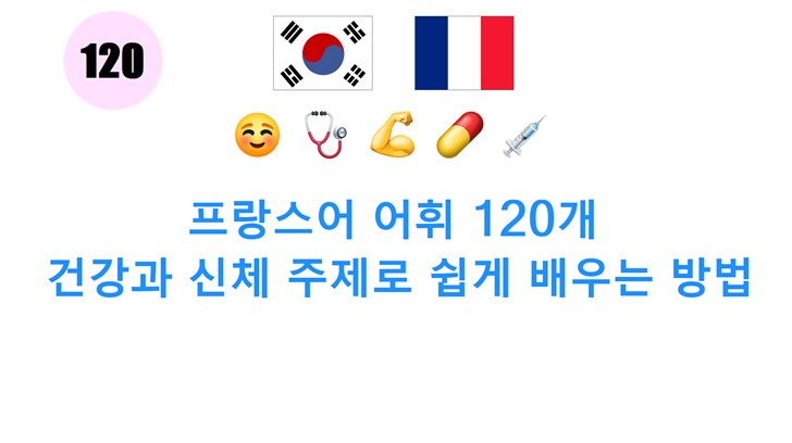 프랑스어 어휘 120개: 건강과 신체 주제로 쉽게 배우는 방법